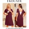 image:imageEkouaer Womens NursingDeliveryLaborHospital Nightdress Short Sleeve Maternity Nightgown with Button SXXLDark Red