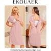 image:imageEkouaer Womens NursingDeliveryLaborHospital Nightdress Short Sleeve Maternity Nightgown with Button SXXLDirty Pink