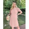 image:imageEkouaer Womens NursingDeliveryLaborHospital Nightdress Short Sleeve Maternity Nightgown with Button SXXLDirty Pink
