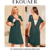 image:imageEkouaer Womens NursingDeliveryLaborHospital Nightdress Short Sleeve Maternity Nightgown with Button SXXLLake Green
