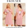 image:imageEkouaer Womens NursingDeliveryLaborHospital Nightdress Short Sleeve Maternity Nightgown with Button SXXLPink