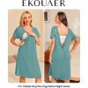 image:imageEkouaer Womens NursingDeliveryLaborHospital Nightdress Short Sleeve Maternity Nightgown with Button SXXLTeal