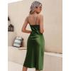 image:imageEkouaer Womens Satin Nightgown Sexy Lingerie Sleepwear Spaghetti Strap Cowl Neck Elegant Long Slip Satin Silk Midi DressArmy Green