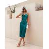 image:imageEkouaer Womens Satin Nightgown Sexy Lingerie Sleepwear Spaghetti Strap Cowl Neck Elegant Long Slip Satin Silk Midi DressBlue Green