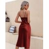 image:imageEkouaer Womens Satin Nightgown Sexy Lingerie Sleepwear Spaghetti Strap Cowl Neck Elegant Long Slip Satin Silk Midi DressBurgundy