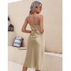 image:imageEkouaer Womens Satin Nightgown Sexy Lingerie Sleepwear Spaghetti Strap Cowl Neck Elegant Long Slip Satin Silk Midi DressChampagne