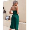 image:imageEkouaer Womens Satin Nightgown Sexy Lingerie Sleepwear Spaghetti Strap Cowl Neck Elegant Long Slip Satin Silk Midi DressGreen