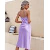 image:imageEkouaer Womens Satin Nightgown Sexy Lingerie Sleepwear Spaghetti Strap Cowl Neck Elegant Long Slip Satin Silk Midi DressLavender