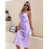 image:imageEkouaer Womens Satin Nightgown Sexy Lingerie Sleepwear Spaghetti Strap Cowl Neck Elegant Long Slip Satin Silk Midi DressLavender