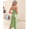 image:imageEkouaer Womens Satin Nightgown Sexy Lingerie Sleepwear Spaghetti Strap Cowl Neck Elegant Long Slip Satin Silk Midi DressLight Green