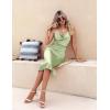 image:imageEkouaer Womens Satin Nightgown Sexy Lingerie Sleepwear Spaghetti Strap Cowl Neck Elegant Long Slip Satin Silk Midi DressLight Green