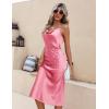 image:imageEkouaer Womens Satin Nightgown Sexy Lingerie Sleepwear Spaghetti Strap Cowl Neck Elegant Long Slip Satin Silk Midi DressLight Pink