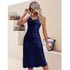 image:imageEkouaer Womens Satin Nightgown Sexy Lingerie Sleepwear Spaghetti Strap Cowl Neck Elegant Long Slip Satin Silk Midi DressNavy