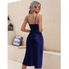 image:imageEkouaer Womens Satin Nightgown Sexy Lingerie Sleepwear Spaghetti Strap Cowl Neck Elegant Long Slip Satin Silk Midi DressNavy