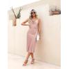 image:imageEkouaer Womens Satin Nightgown Sexy Lingerie Sleepwear Spaghetti Strap Cowl Neck Elegant Long Slip Satin Silk Midi DressPink