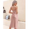 image:imageEkouaer Womens Satin Nightgown Sexy Lingerie Sleepwear Spaghetti Strap Cowl Neck Elegant Long Slip Satin Silk Midi DressPink