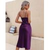 image:imageEkouaer Womens Satin Nightgown Sexy Lingerie Sleepwear Spaghetti Strap Cowl Neck Elegant Long Slip Satin Silk Midi DressPurple