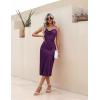 image:imageEkouaer Womens Satin Nightgown Sexy Lingerie Sleepwear Spaghetti Strap Cowl Neck Elegant Long Slip Satin Silk Midi DressPurple