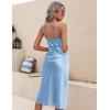 image:imageEkouaer Womens Satin Nightgown Sexy Lingerie Sleepwear Spaghetti Strap Cowl Neck Elegant Long Slip Satin Silk Midi DressSky Blue