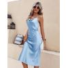 image:imageEkouaer Womens Satin Nightgown Sexy Lingerie Sleepwear Spaghetti Strap Cowl Neck Elegant Long Slip Satin Silk Midi DressSky Blue