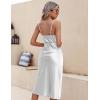 image:imageEkouaer Womens Satin Nightgown Sexy Lingerie Sleepwear Spaghetti Strap Cowl Neck Elegant Long Slip Satin Silk Midi DressWhite