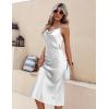 image:imageEkouaer Womens Satin Nightgown Sexy Lingerie Sleepwear Spaghetti Strap Cowl Neck Elegant Long Slip Satin Silk Midi DressWhite