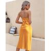 image:imageEkouaer Womens Satin Nightgown Sexy Lingerie Sleepwear Spaghetti Strap Cowl Neck Elegant Long Slip Satin Silk Midi DressYellow
