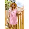image:imageEkouaer Womens Satin Nightgown Short Sleeve Sleepdress VNeck Sleepwear Loose Silk SleepshirtPink