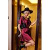 image:imageEkouaer Womens Satin Nightgowns V Neck Side Split Sleepshirt Short Sleeves Sleepwear Chest Pocket Nightshirt SXXLWine Red