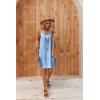 image:imageEkouaer Womens Satin Silk Nightgown V Neck Nightie Tank Sleepshirt Sleeveless Summer Dress Comfy LoungewearClear Blue