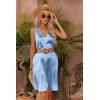 image:imageEkouaer Womens Satin Silk Nightgown V Neck Nightie Tank Sleepshirt Sleeveless Summer Dress Comfy LoungewearClear Blue