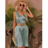 image:imageEkouaer Womens Satin Silk Nightgown V Neck Nightie Tank Sleepshirt Sleeveless Summer Dress Comfy LoungewearLight Green