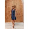 image:imageEkouaer Womens Satin Silk Nightgown V Neck Nightie Tank Sleepshirt Sleeveless Summer Dress Comfy LoungewearNavy Blue