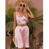 image:imageEkouaer Womens Satin Silk Nightgown V Neck Nightie Tank Sleepshirt Sleeveless Summer Dress Comfy LoungewearPink