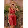 image:imageEkouaer Womens Satin Silk Nightgown V Neck Nightie Tank Sleepshirt Sleeveless Summer Dress Comfy LoungewearRed