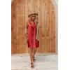 image:imageEkouaer Womens Satin Silk Nightgown V Neck Nightie Tank Sleepshirt Sleeveless Summer Dress Comfy LoungewearRed