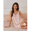 image:imageEkouaer Womens Satin Silk Nightgown V Neck Sexy Nightdress Tank Sleeveless Sleepshirt Lace Sleep Dress Nightwear SXXXLBeige