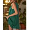 image:imageEkouaer Womens Satin Silk Nightgown V Neck Sexy Nightdress Tank Sleeveless Sleepshirt Lace Sleep Dress Nightwear SXXXLDark Green