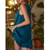 image:imageEkouaer Womens Satin Silk Nightgown V Neck Sexy Nightdress Tank Sleeveless Sleepshirt Lace Sleep Dress Nightwear SXXXLGreen Blue