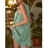 image:imageEkouaer Womens Satin Silk Nightgown V Neck Sexy Nightdress Tank Sleeveless Sleepshirt Lace Sleep Dress Nightwear SXXXLLight Green