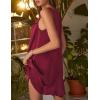 image:imageEkouaer Womens Satin Silk Nightgown V Neck Sexy Nightdress Tank Sleeveless Sleepshirt Lace Sleep Dress Nightwear SXXXLRed
