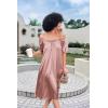 image:imageEkouaer Womens Satin Silk Pleated Nightgown Loose Sleepwear Printed Nightshirt Short Sleeve Sleep DressPink