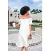 image:imageEkouaer Womens Satin Silk Pleated Nightgown Loose Sleepwear Printed Nightshirt Short Sleeve Sleep DressWhite