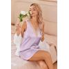 image:imageEkouaer Womens Satin V Neck Nightgown Sleeveless Tank Sleepwear NightdressLilac