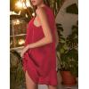 image:imageEkouaer Womens Satin V Neck Nightgown Sleeveless Tank Sleepwear NightdressRed