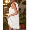 image:imageEkouaer Womens Satin V Neck Nightgown Sleeveless Tank Sleepwear NightdressWhite