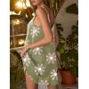 image:imageEkouaer Womens Sleeveless V Neck Satin NightgownGreen Flower