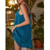 image:imageEkouaer Womens Sleeveless V Neck Satin NightgownLake Blue