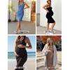 image:imageEkouaer Womens Summer Maternity Dress Side Ruching Sleeveless Bodycon Dress Cute Pregnancy Dress SXXLBlack
