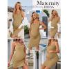 image:imageEkouaer Womens Summer Maternity Dress Side Ruching Sleeveless Bodycon Dress Cute Pregnancy Dress SXXLKhaki